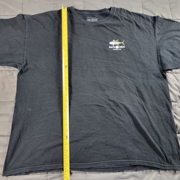 Salty Crew Mens 2Xl Black Short Sleeve T Shirt Chasing Tail Fish Fishing Casual - Picture 10 of 11